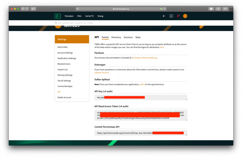Registrasi & Testing TheMovieDb API - Dicoding Blog