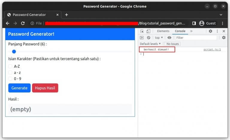 tutorial javascript: menulis kode javascript pertamamu... Password Generator Sederhana dengan JavaScript - Dicoding Blog