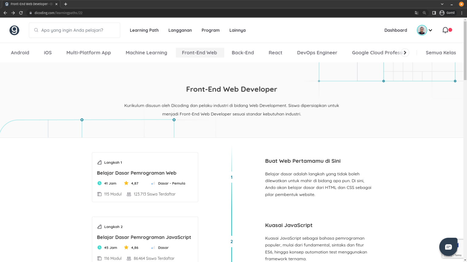 Intro ke Pengembangan Aplikasi Web - Dicoding Blog