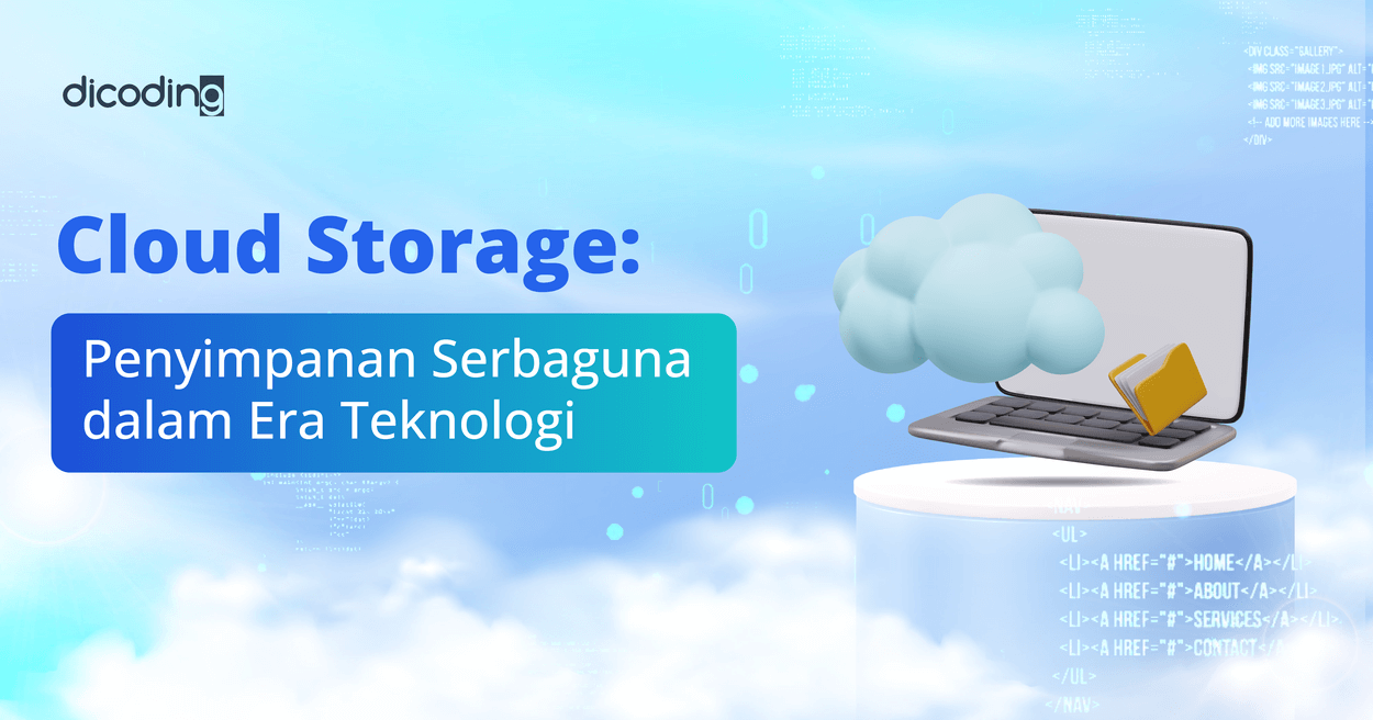 Banner blog berjudul "Cloud Storage Penyimpanan Serbaguna dalam Era Teknologi".
