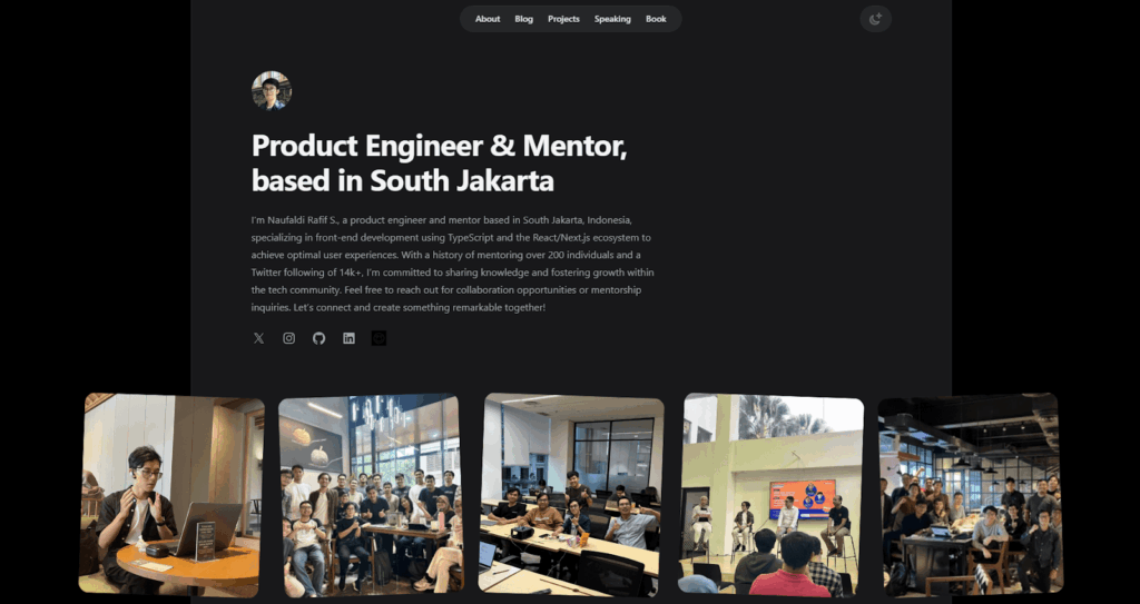 Tampilan portofolio dari Naufaldi Rafif.