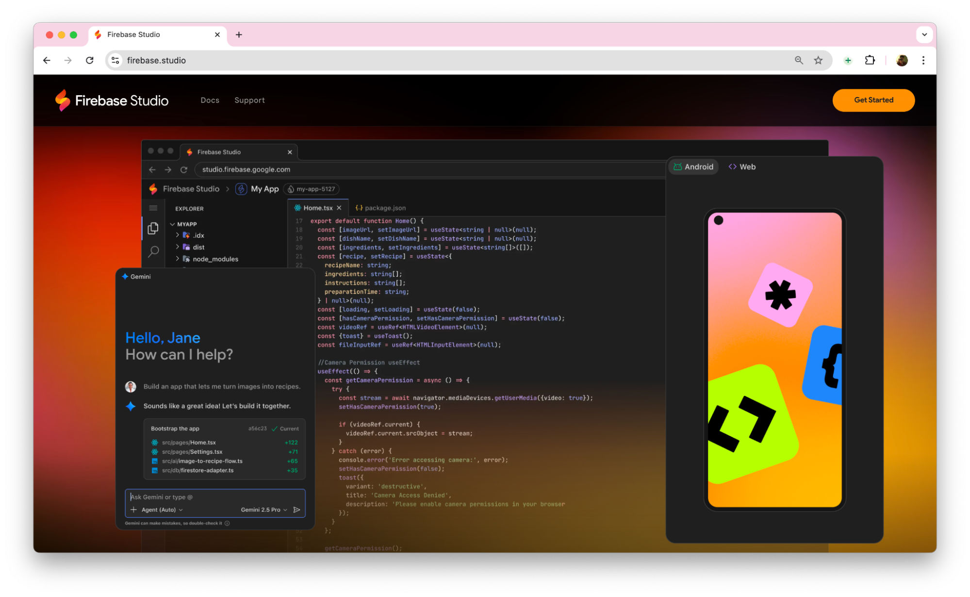 Laman Firebase Studio