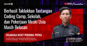 Erlangga Rizky Perdana Putra adalah lulusan Coding Camp powered by DBS Foundation yang tertarik teknologi karena menyukai drone.
