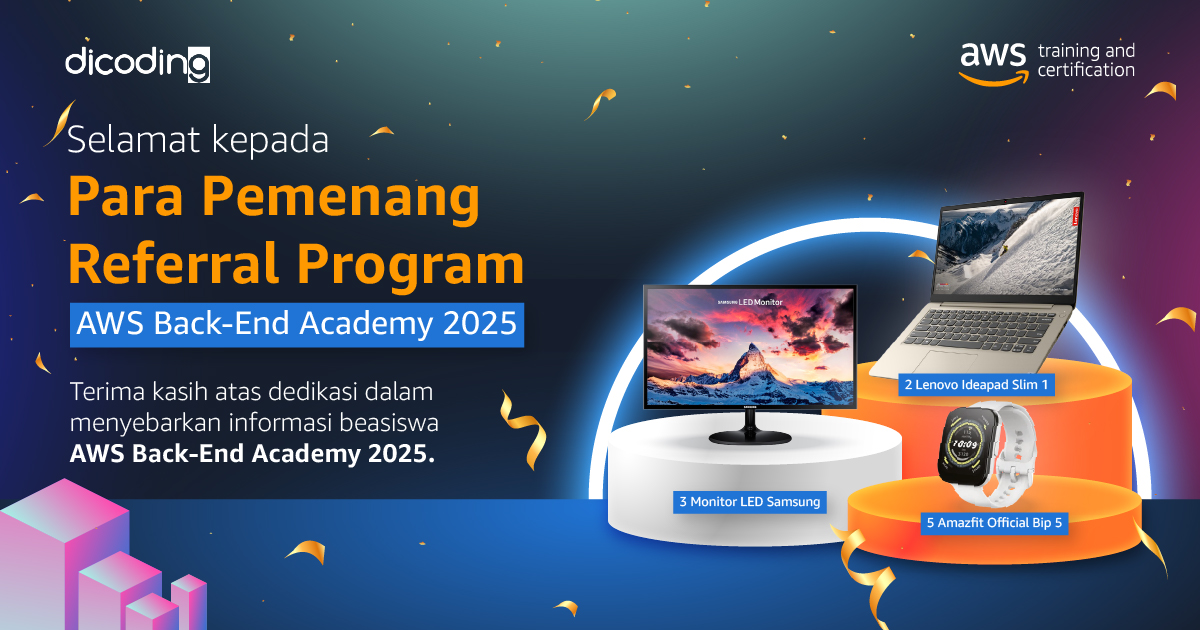 Pengumuman Pemenang Referral Program AWS Back-End Academy 2025