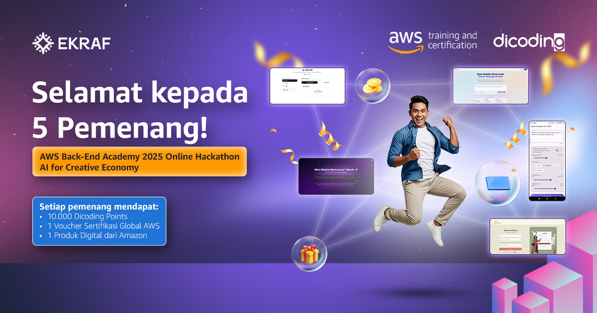 Selamat kepada Pemenang AWS Back-End Academy 2025 Online Hackathon: AI for Creative Economy